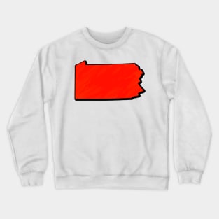 Bright Red Pennsylvania Outline Crewneck Sweatshirt